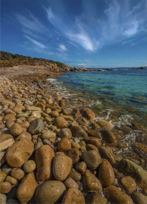 Framed Print : Coastline at Emita beach, Flinders Island, Bass Strait, Tasmania