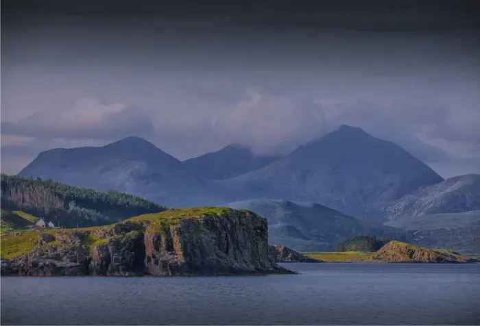 Framed Print : The coastline near Portree, Isle of Skye, Scotland, the United Kingdom