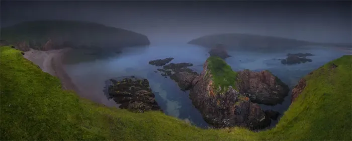 Framed Print : Coastline near Spiggy Head, Shetland Islands Scotland