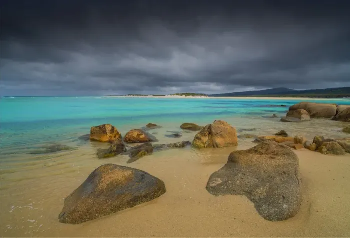 Framed Print : The coastline at North East river, Flinders Island, Bass Strait, Tasmania Framed Print : The coastline at North East river, Flinders Island, Bass Strait, Tasmania