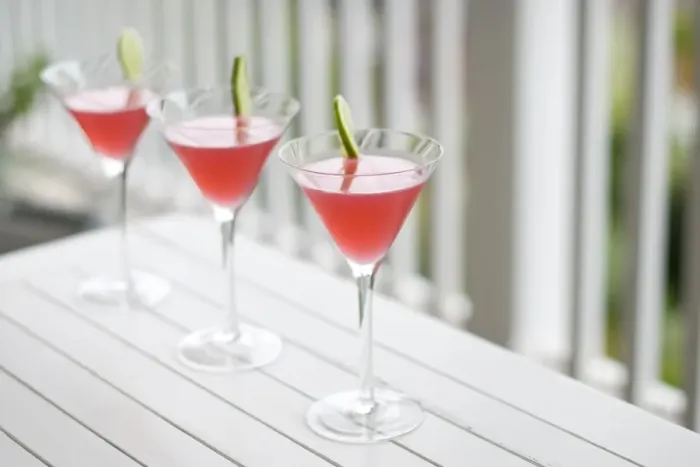 Framed Print : Cocktails on table