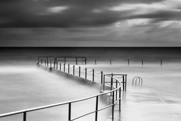 Framed Print : Collaroy Rock Pool on Stormy Morning