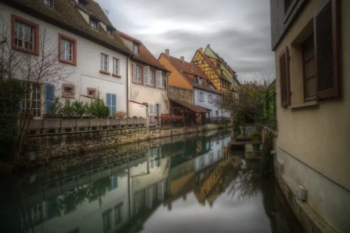Framed Print : Colmar old town colourful water reflections Framed Print : Colmar old town colourful water reflections