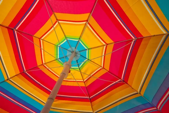 Framed Print : Colorful beach umbrella Framed Print : Colorful beach umbrella