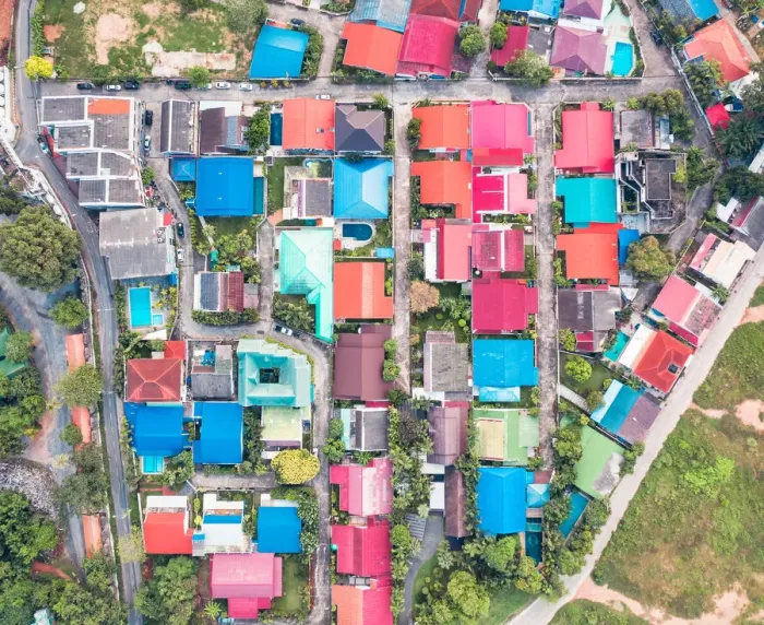 Framed Print : Colorful houses in Pattaya
