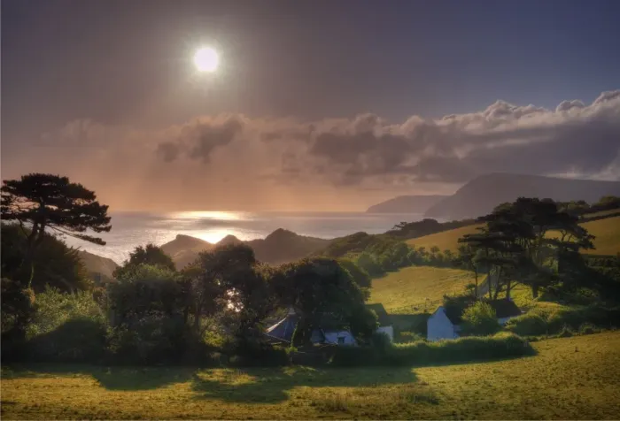 Framed Print : Combe Martin dawn Framed Print : Combe Martin dawn