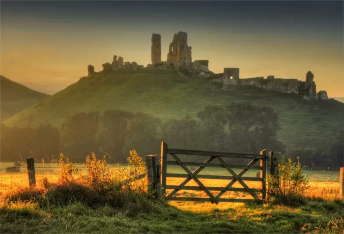 Framed Print : Corfe sunrise