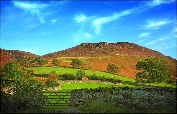 A country view near Ashness Bridge, Lakes district, Cumbria England