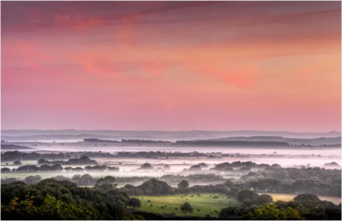 Framed Print : A countryside view near Corfe Castle, Isle of Purbeck, Dorset, England Framed Print : A countryside view near Corfe Castle, Isle of Purbeck, Dorset, England