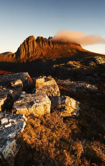Framed Print : cradle mountain at sunset