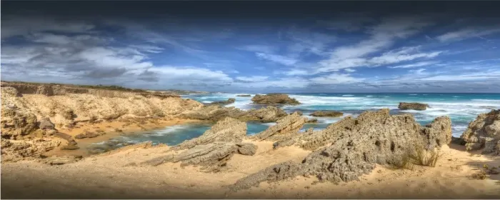Framed Print : The Crags, an unusual coastal area near Port Fairy, Victoria, Australia Framed Print : The Crags, an unusual coastal area near Port Fairy, Victoria, Australia