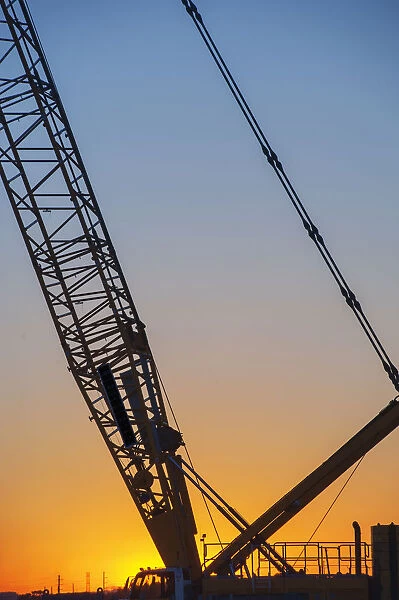 Crane at dusk