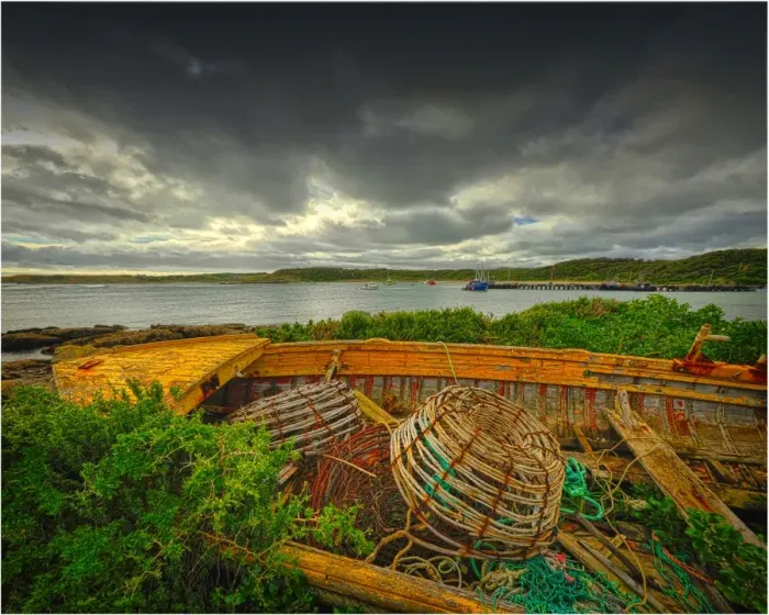 Framed Print : Currie harbour view, King Island, Bass Strait, Tasmania