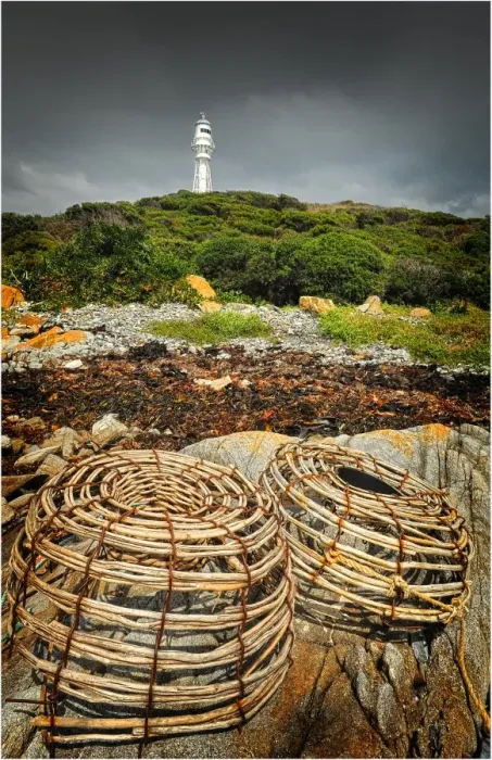 Framed Print : The Currie Lighthouse on King Island Tasmania, sent out from England and built in pieces from iron and steel