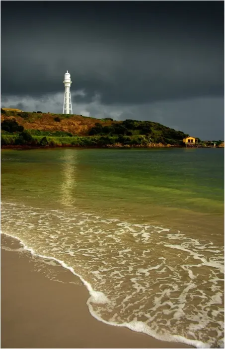 Framed Print : The Currie Lighthouse on King Island Tasmania, sent out from England and built in pieces from iron and steel Framed Print : The Currie Lighthouse on King Island Tasmania, sent out from England and built in pieces from iron and steel