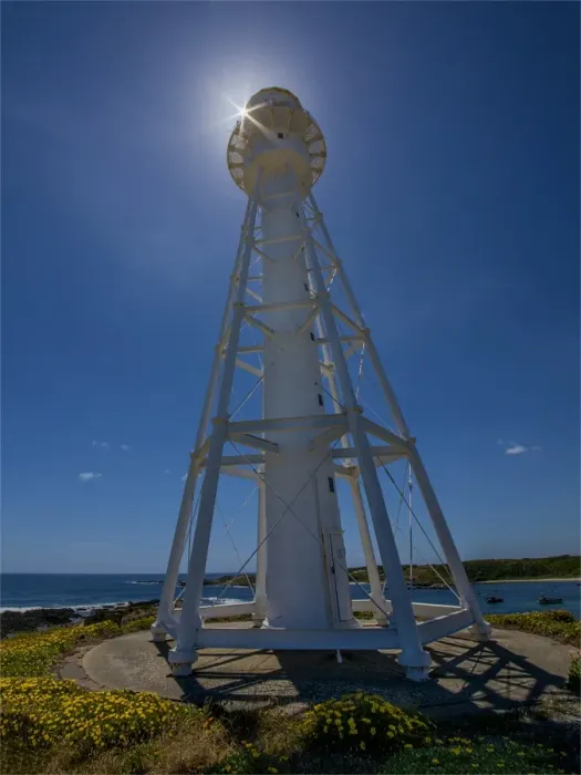 Framed Print : Currie lighthouse and sunstar, King Island, Bass Strait, Tasmania