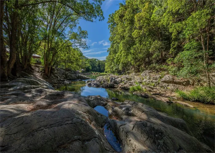 Framed Print : Currumbin valley creek rock-pools, Gold coast, Queensland, Australia Framed Print : Currumbin valley creek rock-pools, Gold coast, Queensland, Australia