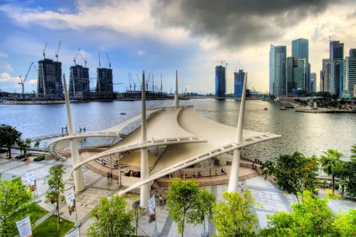 Framed Print : Dark clouds over Singapore Esplanade Framed Print : Dark clouds over Singapore Esplanade