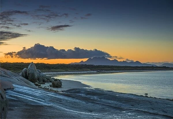 Dawn at blue rocks, Sawyers bay, Flinders Island, Bass Strait, Tasmania, Australia