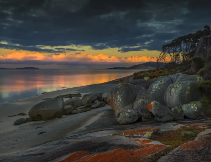 Framed Print : Dawn at blue rocks, west coastline of Flinders Island, Bass Strait, Tasmania, Australia Framed Print : Dawn at blue rocks, west coastline of Flinders Island, Bass Strait, Tasmania, Australia