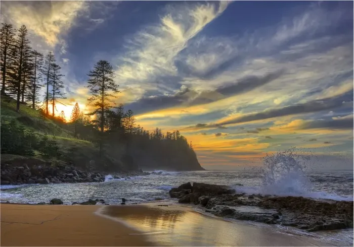 Framed Print : Dawn over Cemetery Bay