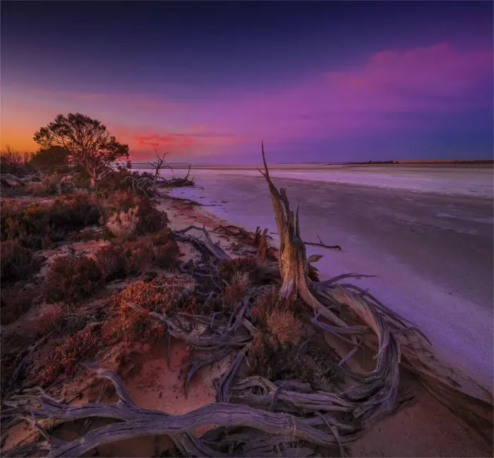 Framed Print : Dawn light on Lake Tyrrell, near the town of SeaLake, in the Wimmera District of Victoria, Australia