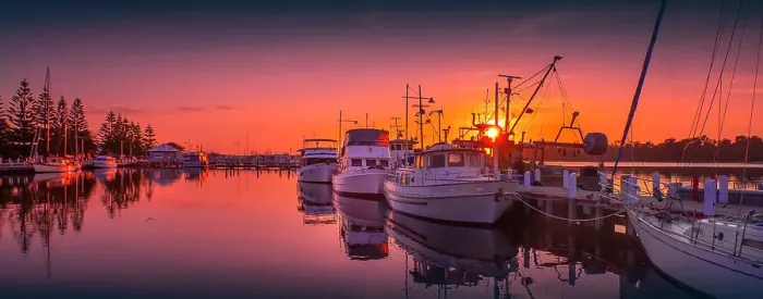 Framed Print : Dawn light on a late summer's morning at the Lakes Entrance Harbour, Victoria, Australia Framed Print : Dawn light on a late summer's morning at the Lakes Entrance Harbour, Victoria, Australia