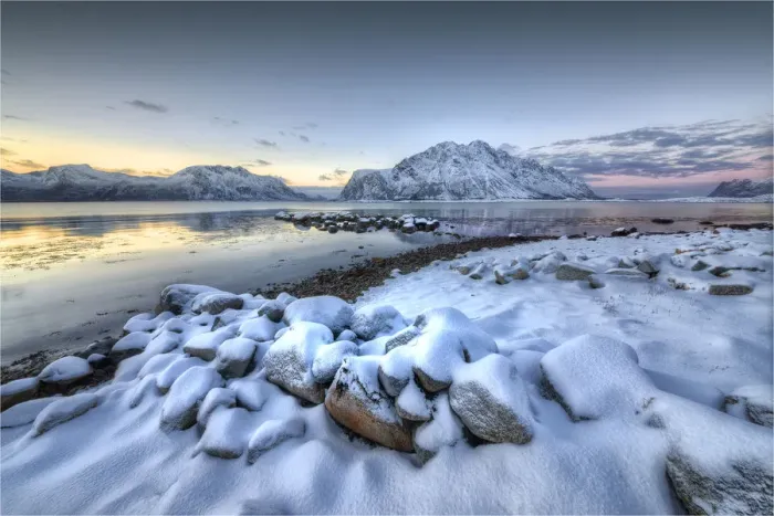 Framed Print : Dawn light near Flakstadoya Framed Print : Dawn light near Flakstadoya