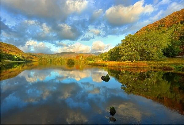 Dawn light on Rydal water, the Lakes District, Cumbria, England, United Kingdom