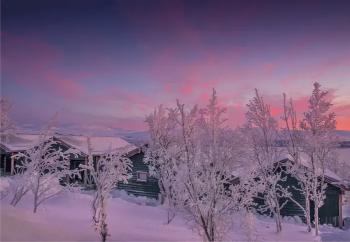 Framed Print : Dawn light sweeps across the landscape at Bjorkliden, Lapland, Sweden