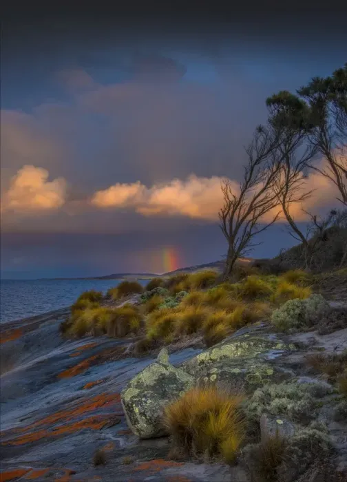 Framed Print : Dawn Rainbow Marshall Bay Framed Print : Dawn Rainbow Marshall Bay