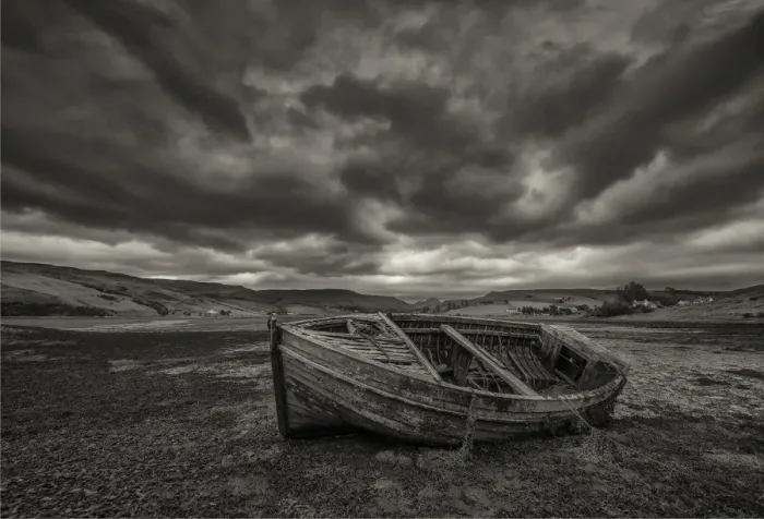 Framed Print : Dereliction loch harport