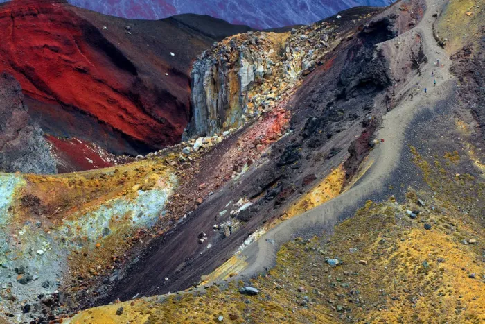 Framed Print : Descent from Red Crater on Tongariro Crossing Framed Print : Descent from Red Crater on Tongariro Crossing