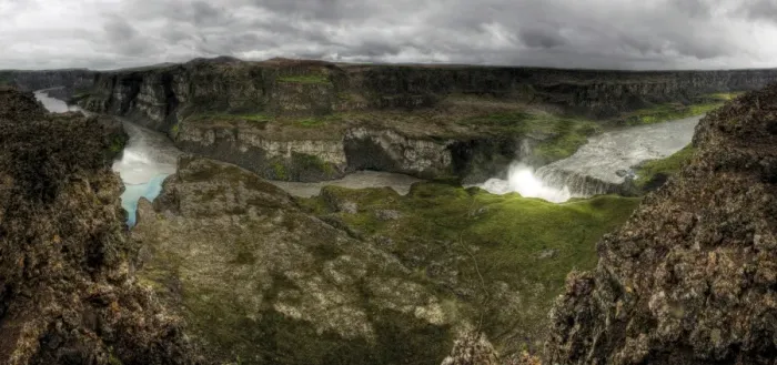 Framed Print : Dettifoss waterfall and Jokulsargljufur canyon Framed Print : Dettifoss waterfall and Jokulsargljufur canyon