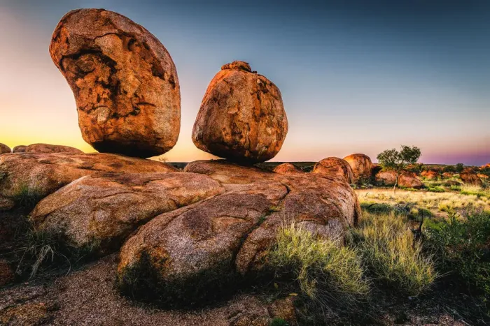 Framed Print : Devils Marbles