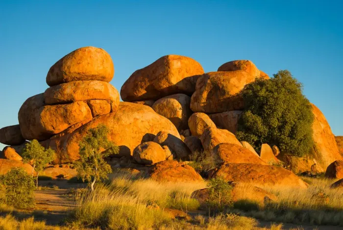 Framed Print : Devils Marbles in Australian outback
