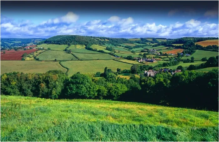 Framed Print : The Devon countryside, England Framed Print : The Devon countryside, England