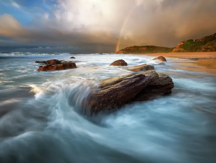 Framed Print : Double rainbows at Turimetta beach, Sydney