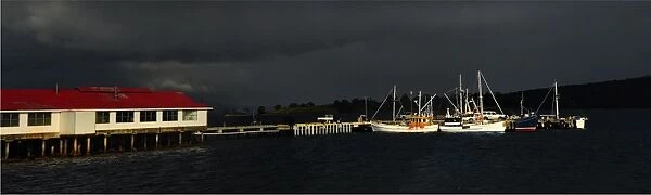 Dover Wharf, in the southern region of Australias Island state, Tasmania