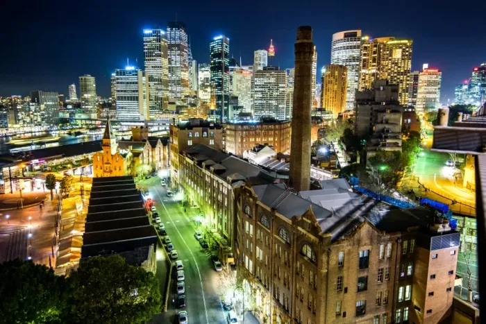 Framed Print : Downtown Sydney from Sydney Harbour Bridge