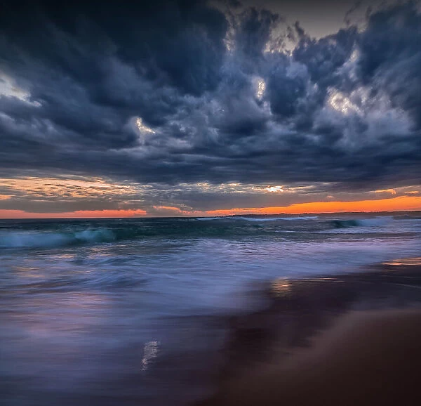 Dramatic clouds sweep over the Bunurong Bass Coastline, South Gippsland, Victoria, Australia