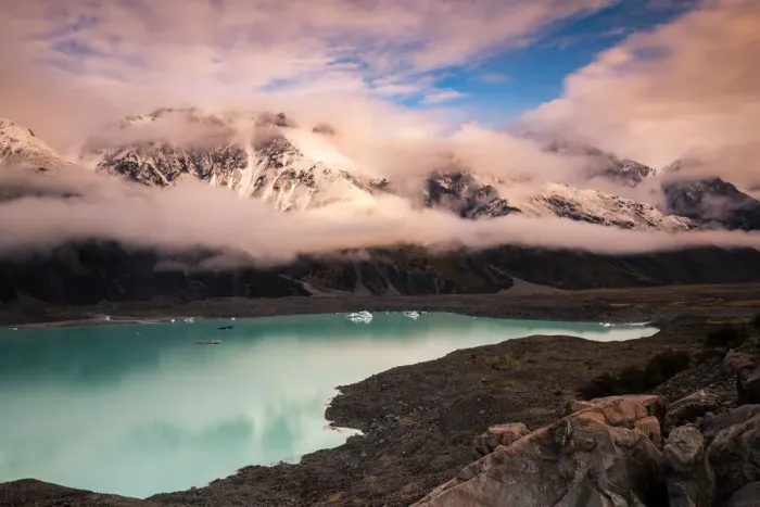 Framed Print : Dramatic landscape of Tasman lake Framed Print : Dramatic landscape of Tasman lake