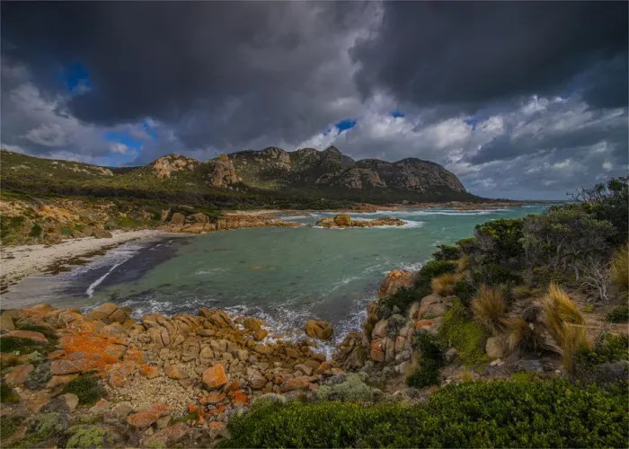 Framed Print : Dramatic light on the Docks on the west coastline of Flinders Island, Bass Strait, Tasmania Framed Print : Dramatic light on the Docks on the west coastline of Flinders Island, Bass Strait, Tasmania