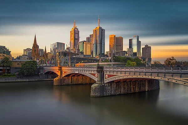 Dramatic Melbourne cityscape