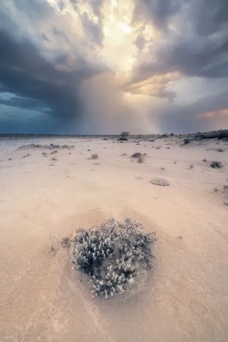 Framed Print : Dramatic thunder storm in sandy outback region of South Australia
