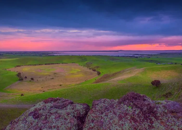 Framed Print : Dramatic Winter dawn Light at Red Rocks Volcanic Lookout near Colac, Western district, Victoria, Australia Framed Print : Dramatic Winter dawn Light at Red Rocks Volcanic Lookout near Colac, Western district, Victoria, Australia