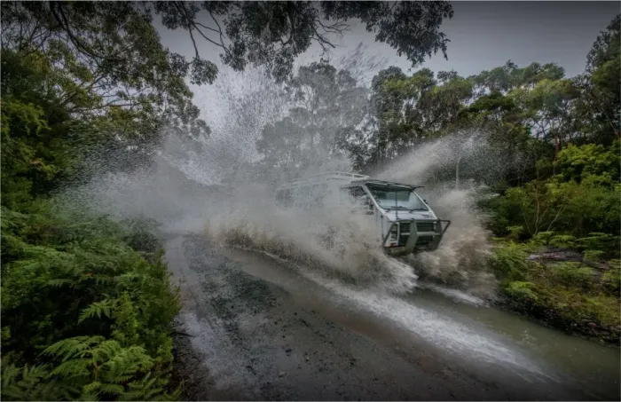 Framed Print : Driving through water on King Island, Bass Strait, Tasmania, Australia Framed Print : Driving through water on King Island, Bass Strait, Tasmania, Australia