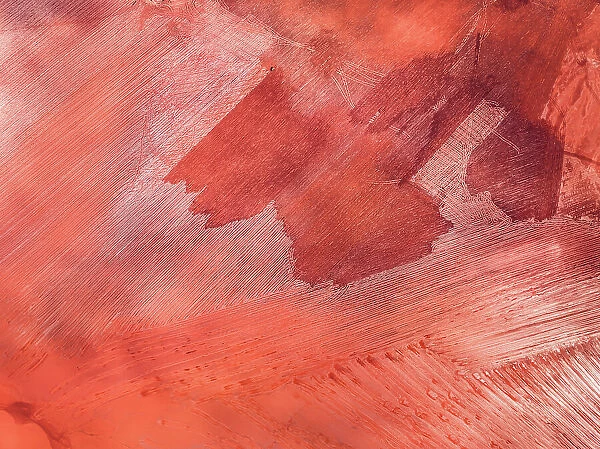 Drone image looking down on the tailing pond of an aluminium mine, Queensland, Australia