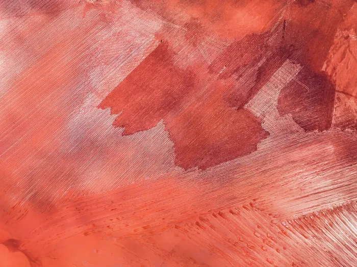 Framed Print : Drone image looking down on the tailing pond of an aluminium mine, Queensland, Australia