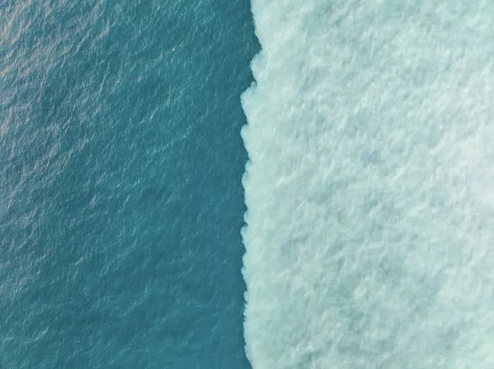 Framed Print : Drone image looking down on a water confluence in the Indian Ocean, Broome, Western Australia, Australia Framed Print : Drone image looking down on a water confluence in the Indian Ocean, Broome, Western Australia, Australia